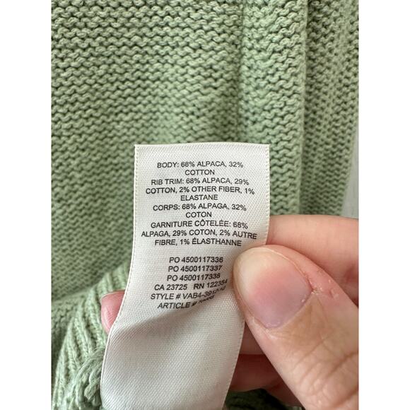 ARITZIA WILFRED | Atwood Sage Green Alpaca Knit Sweater Puff Sleeve | XXS - Picture 7 of 8